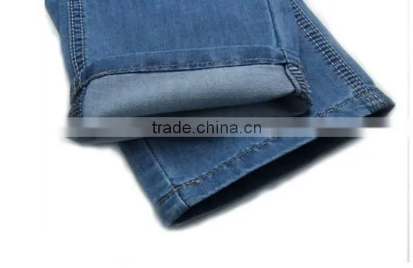 Denim Jeans Men Famous Brand 2016 Jeans Slim Fit Straight Trousers Zipper Style Light Blue