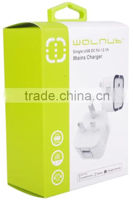 2015 Walnut 2.1A single USB MFI charger with CE/FCC approved