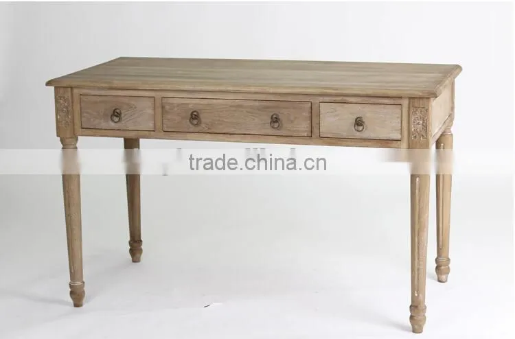 Antique style Rectangle Hand Carved Study Desk/Wooden Restaurant Table(DT-1025-OAK,125CM)