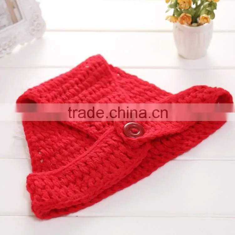 Newborn Baby Christmas Outfit,Cute Baby Bloomer With Hats,Crochet Woolen Photo Costume