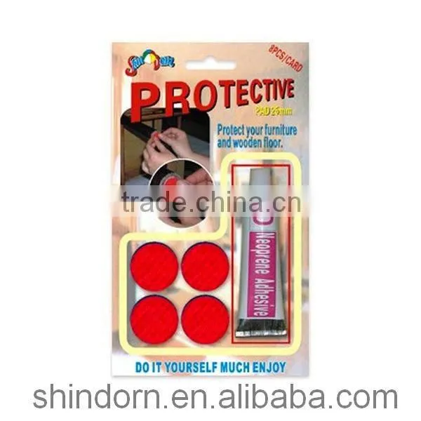 Glue-on 25mm diameter plastic floor protectors for chairs