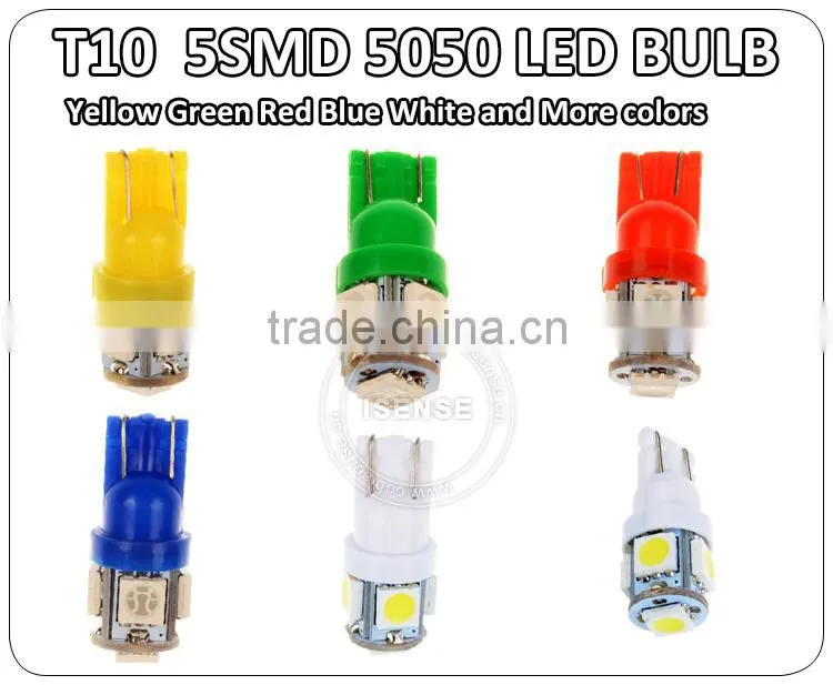 High quality cheap supplier 5050 led car side wedge light lampT10 5smd w5w led
