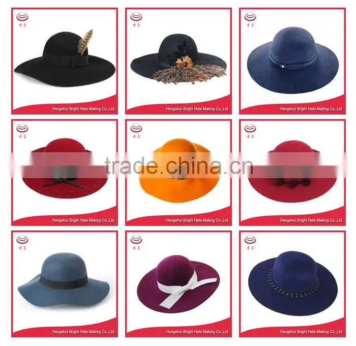 Classical Large Brim Wool Felt Hats Floppy Women Hat