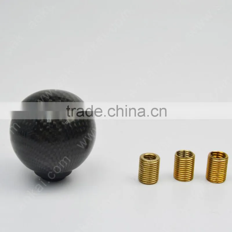 Racing Real Black 3K Carbon Fiber Aluminum Ball Gear Shift Knob Head