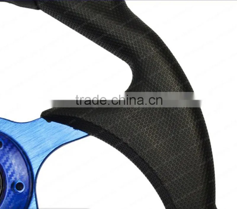 Racing Car Steering Wheel 13inch 14inch, PU Steering Wheel Flat Style