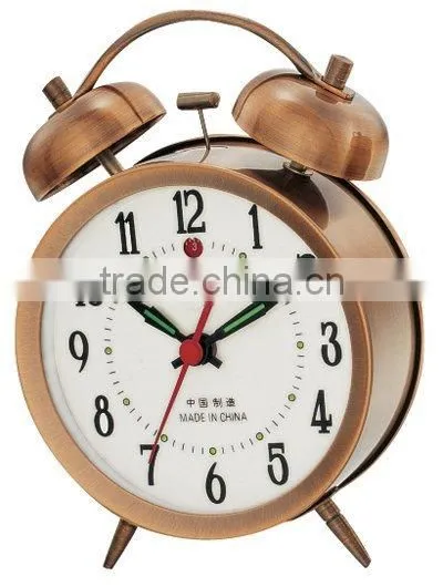 3.5 inches metal case mechanical alarm clock