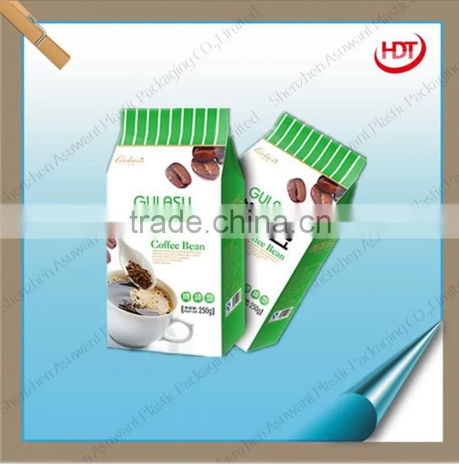 food side gusset packaging bag for tea or coffee bag with flat bottom