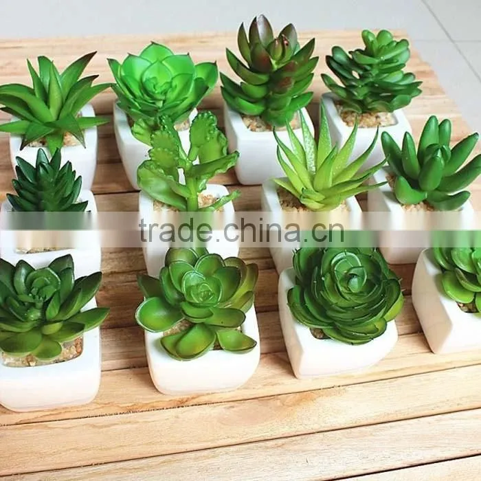 Wholesale indoor home decoration artificial plant with cement flower pot