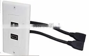 High quality Multifunction Wall Plate HDMI wall plate with two cables