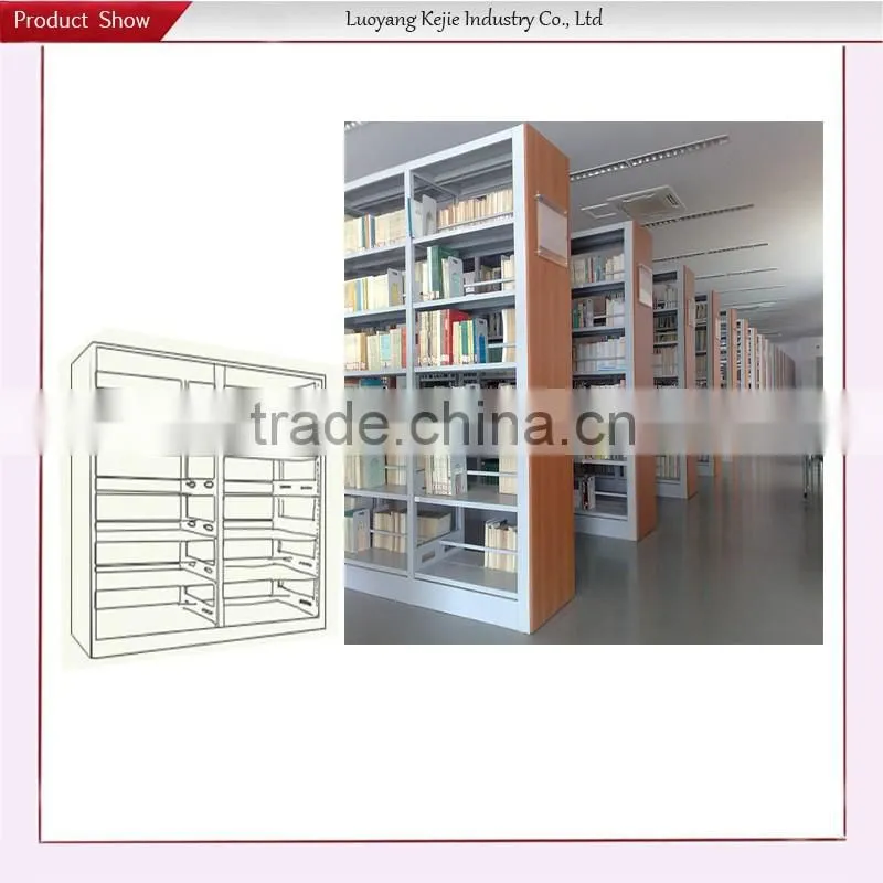 Double side school furniture book case library furniture steel book shelf / cheap book shelf