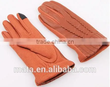 Fashionable Warm Micro Velvet Leather Touch Screen Gloves