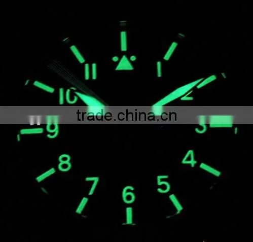 black tone PU strap glow in night arabic numbers watch high quality for gift