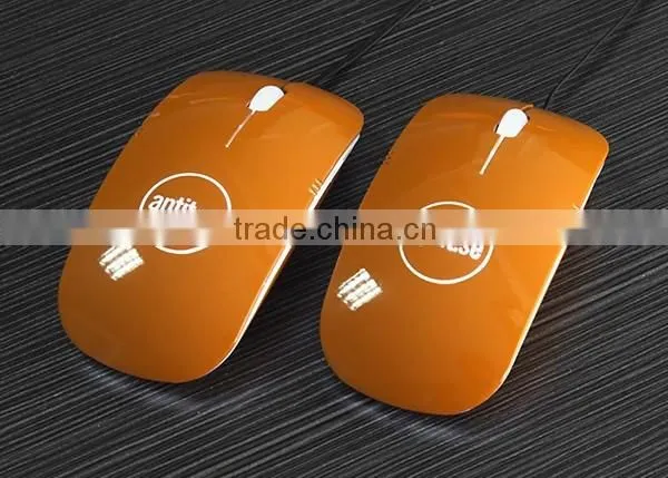 Lighting up custom logo slim mouse with cable