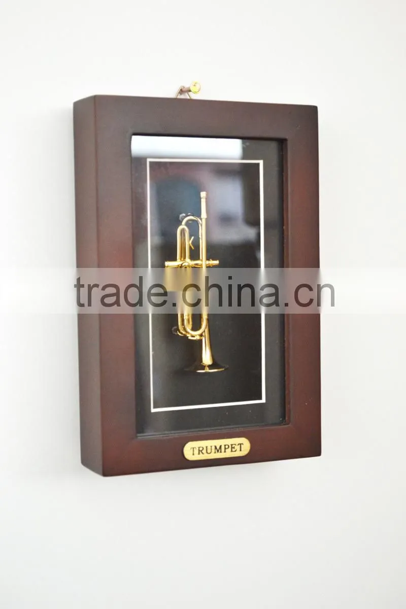 music gifts Cabinet Wood Box Trumpet Model Frame