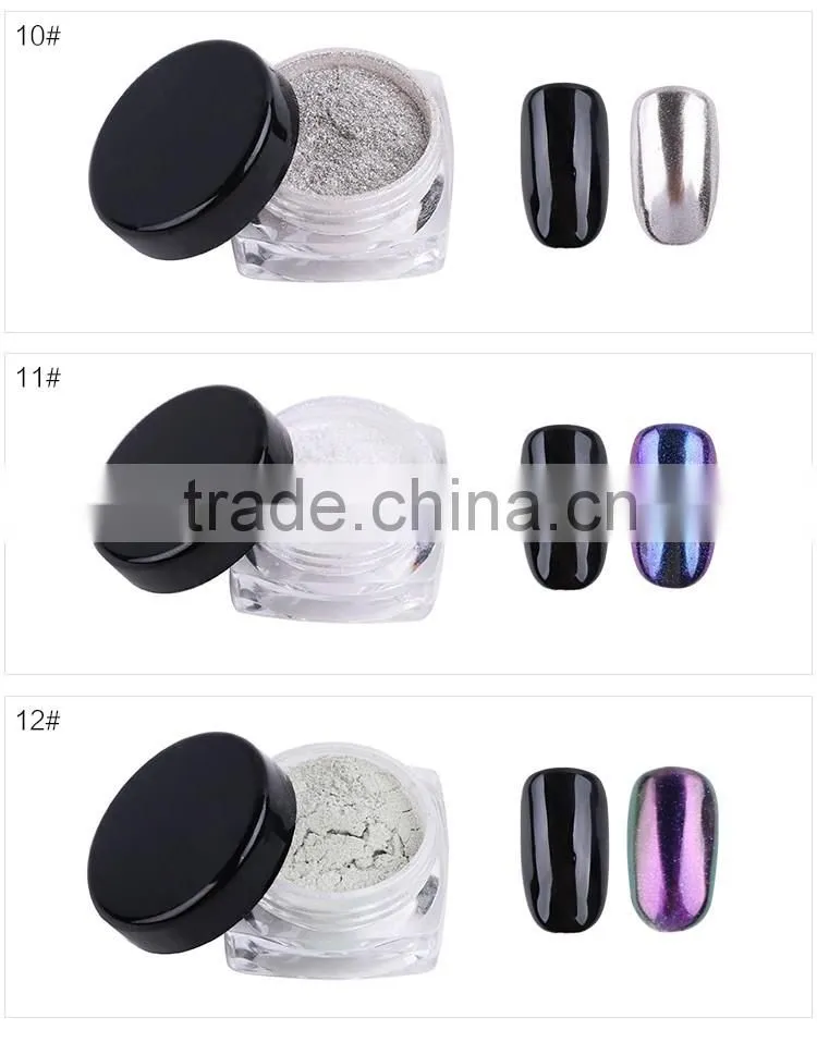 12 colors nail mirror effect pigment powder