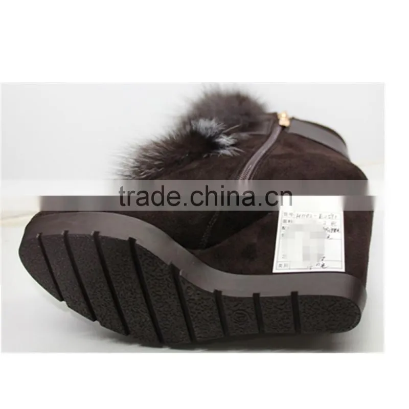 Fashion women rabbit fur furry snow boots