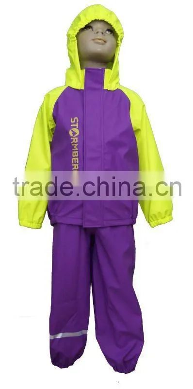 Kid's All-over Printed PU Knitted Rain Sets, Rain Suit, Rain Wear