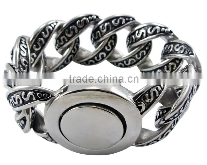 AB190 316l stainless steel jewelry cable bracelet wholesale gothic jewelry