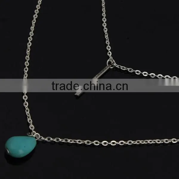 double fancy latest long chain layered necklace