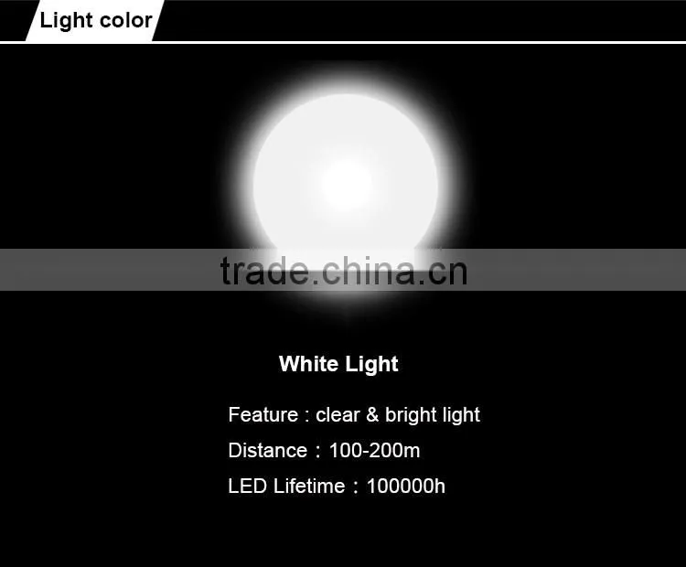 Factory wholesale high quality led flashlight with bright tail light