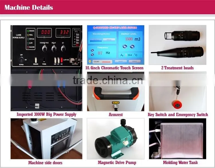High quality professional tattoo removal q-switch laser
