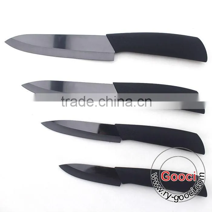 3" 4" 5" 6" black blade mirror Ceramic Kitchen Knife Set With black box