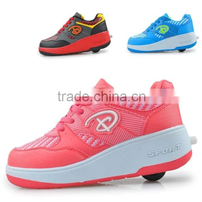 wholesale original brand name shoes skate, kids sport roller shoes with retractable wheels factory in china