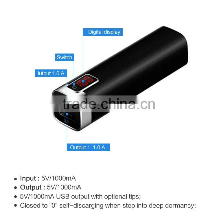 2016 Promotional Gift Led Battery Indicator Powerbank External Battery Charger 2600mah Power Bank