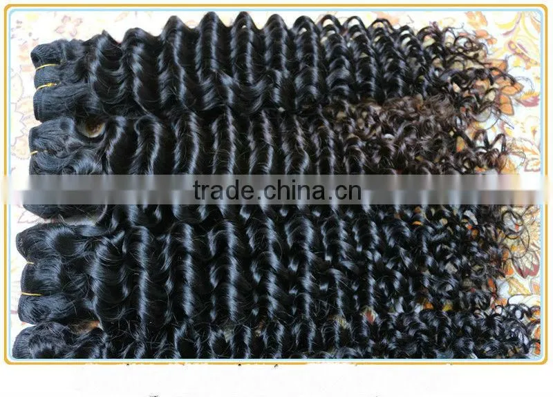 wholesale fashion deep wave unprocessed 100% cheap virgin indian human hair extensions/weft/weaving
