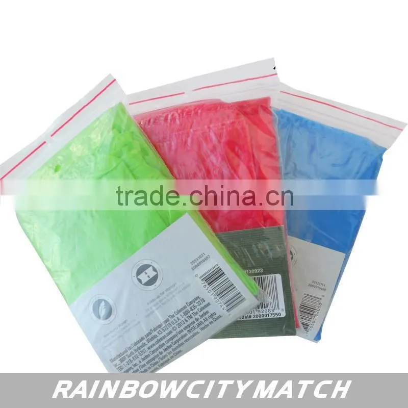 one time PE raincoat with customize color and bottons on the coat