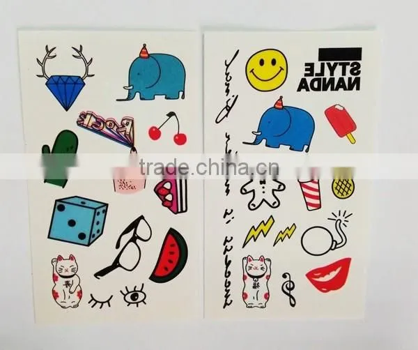 custom small cute cartoon temporary tattoo holiday waterproof tattoo sticker