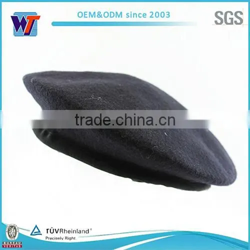 Wholesale man fashion beret with slide lining black military beret