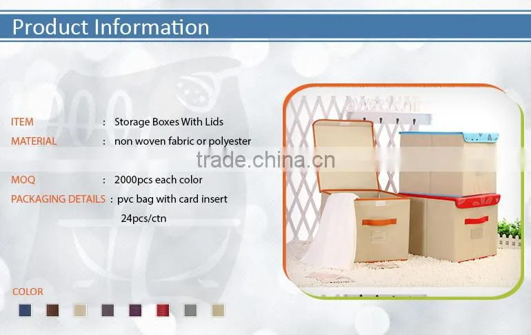 Foldable Fabric Storage Box With Lids