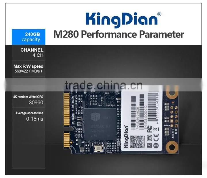 High IOPS speed Kingdian Mini pcie half size MSATA SSD 240GB 256GB for tablet PC