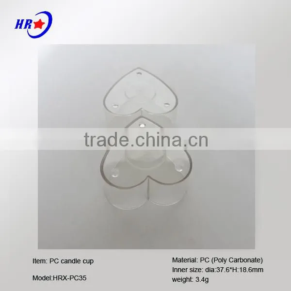 HRX-PC35 TRANSPARENT HEART CANDLE PLASTIC CONTAINER OF BEIJING