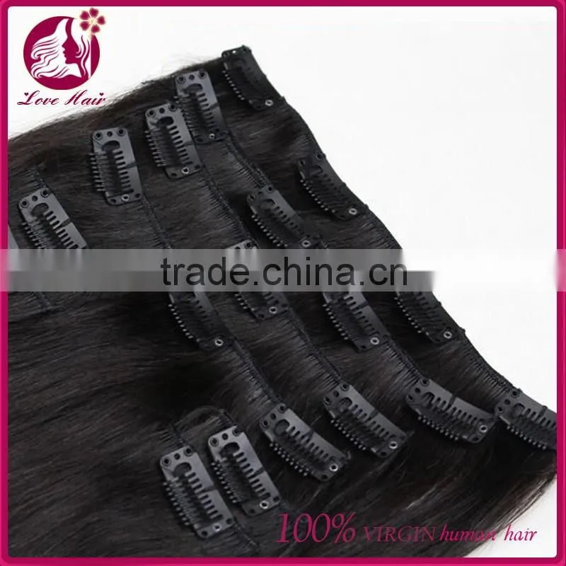 New Arrival Clip in Long clip in Hair Piece Malaysian Virgin Human Hair Extension