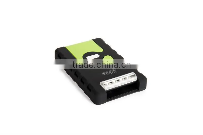outdoor solar power bank charger 3000mah with hook, lighting & led flashlight