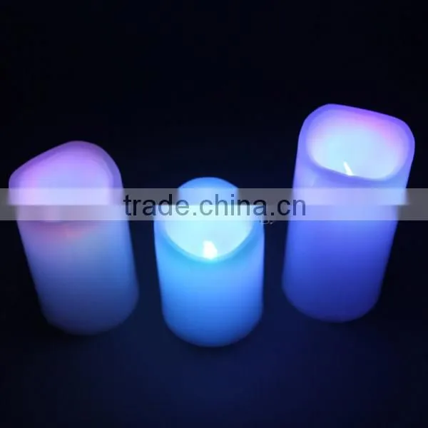 3Pcs Flameless LED Candle Light Colors Changing Candle with Remote Control