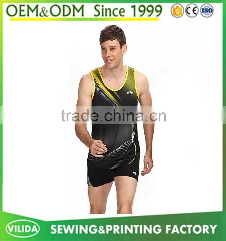 Hot Sale Sublimation Custom Women's Running Wear Cheap Price Men Singlet Jersey