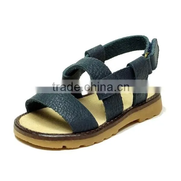 High Quality Brown Crochet Baby Open Sandals with Genuine Leather