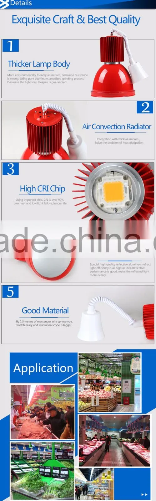 20/30/40/50W Warm white LED Fresh meat lamp LED Industrial Lamp LED Food lighting