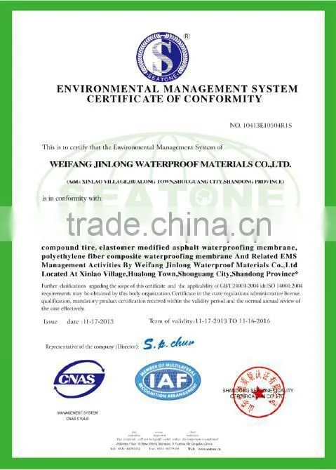 1mm--4mm self-adhesive bitumen waterproof membrane