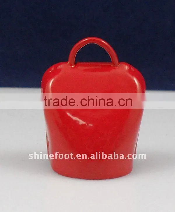 3.6inch keyring cowbell A4-C017 with leather strap and fringes as souvenir (E138)