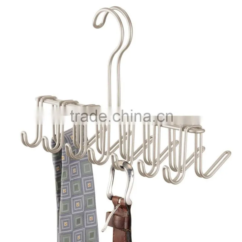 Icegreen Silver Tie and Belt Hanger Hook Accessory Rack for Closet Accessories