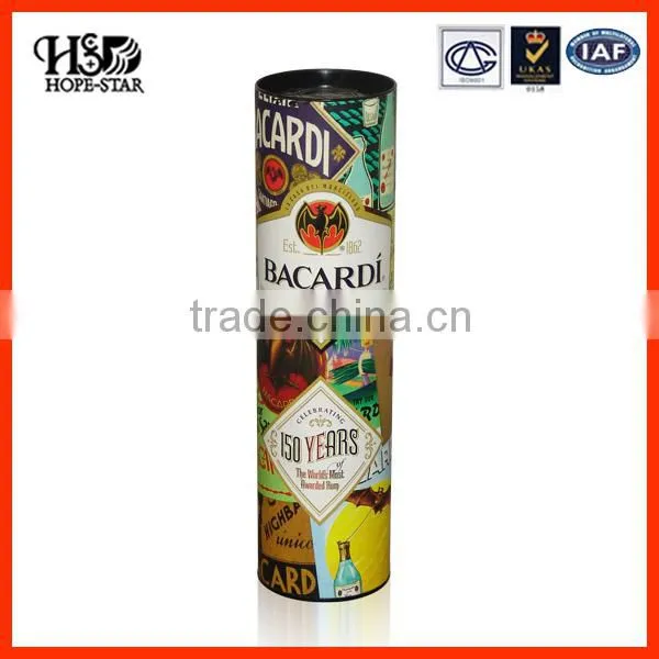 Wholesale black tube box custom made paper packaging stamping logo round candle box