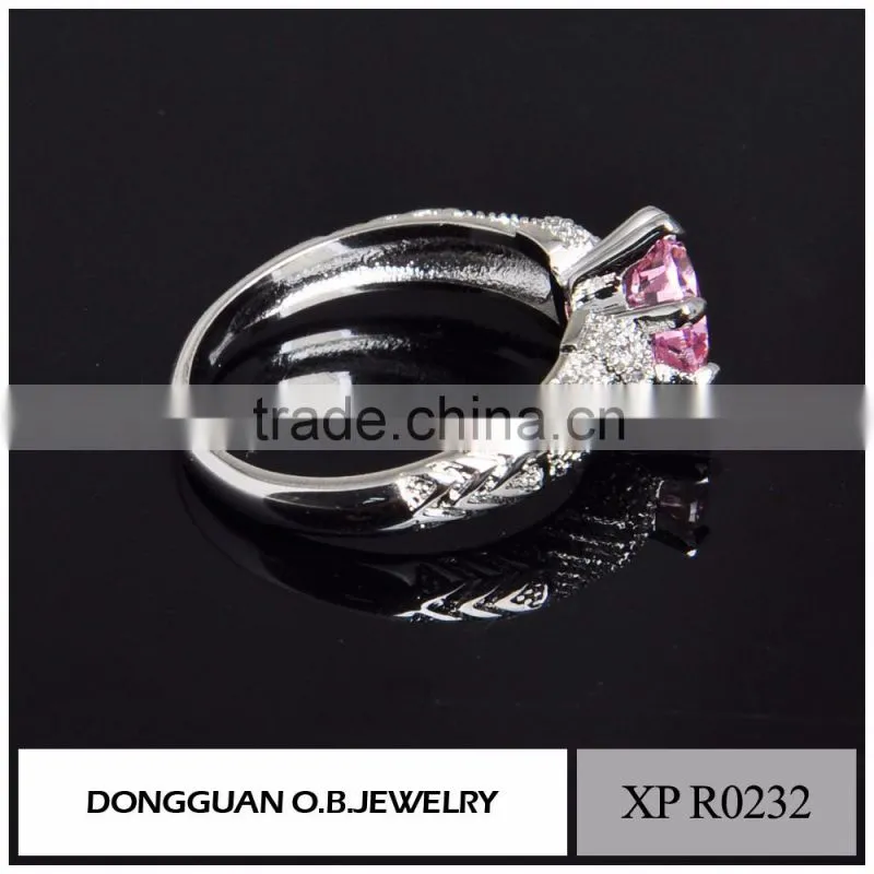 New design fashion single stone pink ring / fashion ring jewelry wholesale