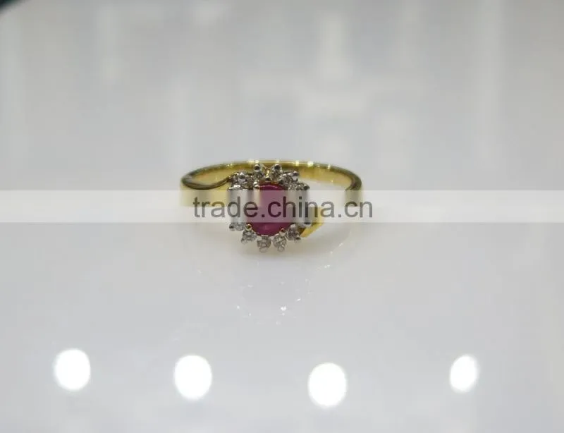 Gold Ruby Diamond Ring 2.450 Grams 0.46cts Ruby 0.15cts Diamond