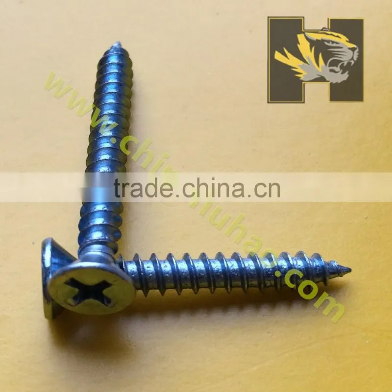 White zinc modified truss head self tapping screw to wood