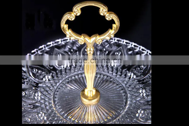 Tableware glass plate set with metal rack