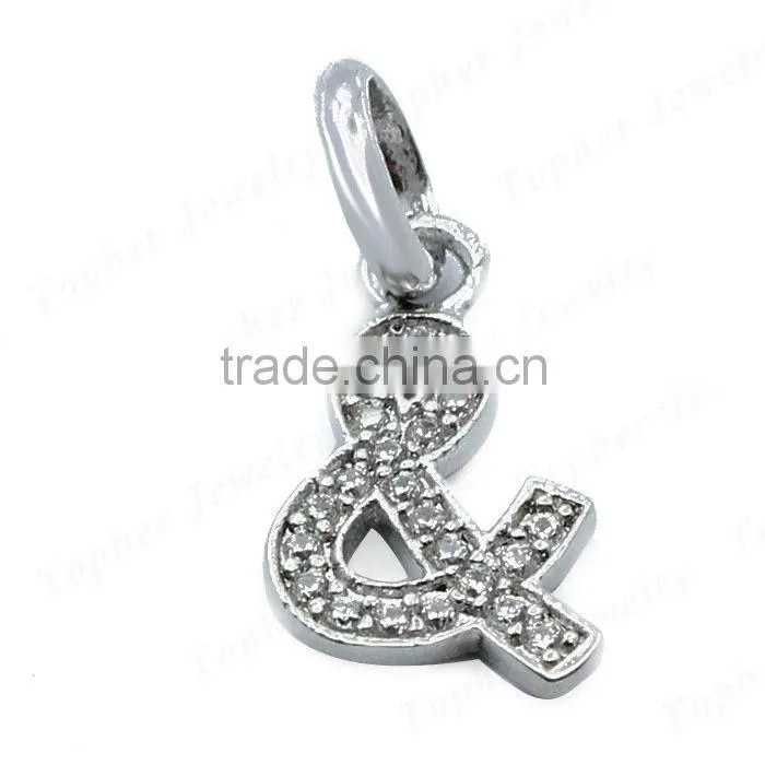 Gemstone inlay tiny Sterling 925 silver & shape pendant